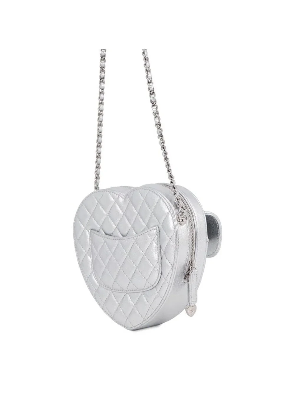 Chanel Chain Shoulder Bag Quilted CC Logo Heart